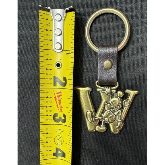 Pewter W Disney Key Chain Leather Travel Purse Trinket Mickey Mouse Nostalgia - Picture 3 of 5